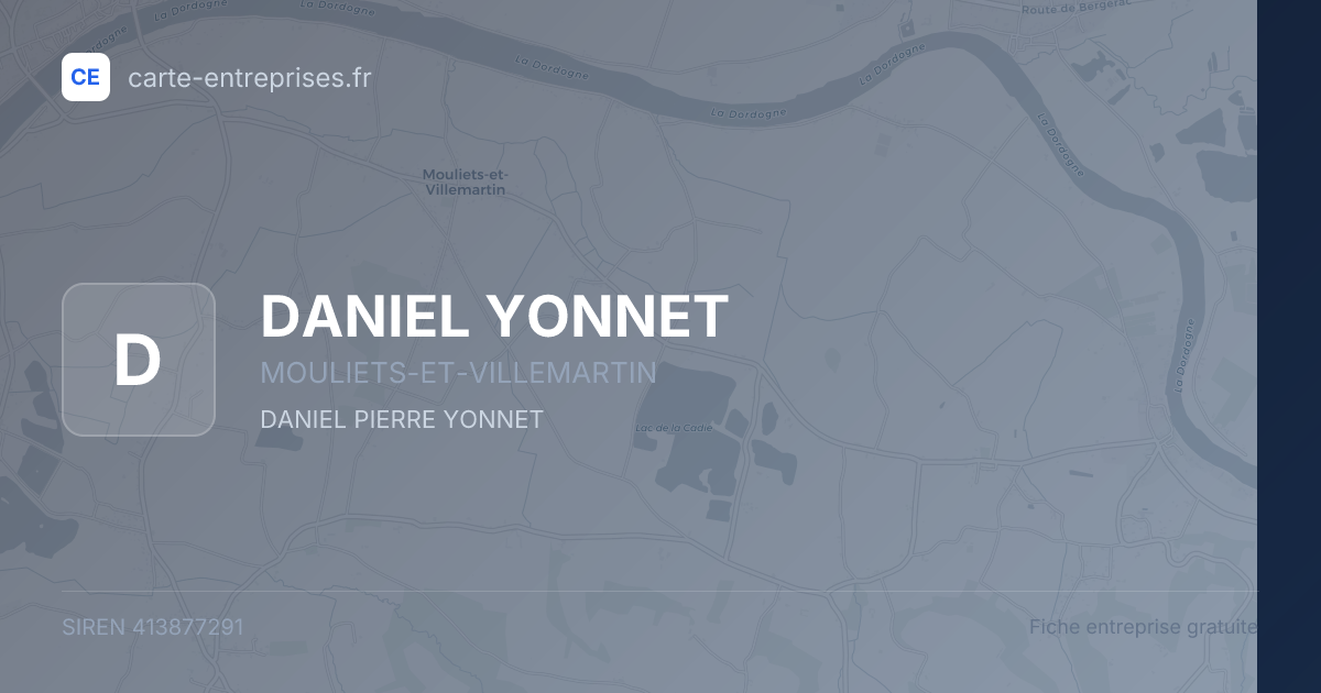 DANIEL YONNET — 413877291 — fiche entreprise