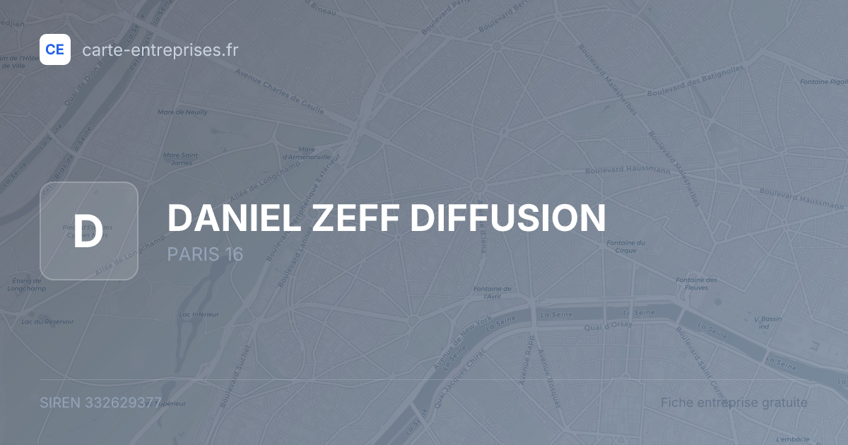 DANIEL ZEFF DIFFUSION — 332629377 — fiche entreprise