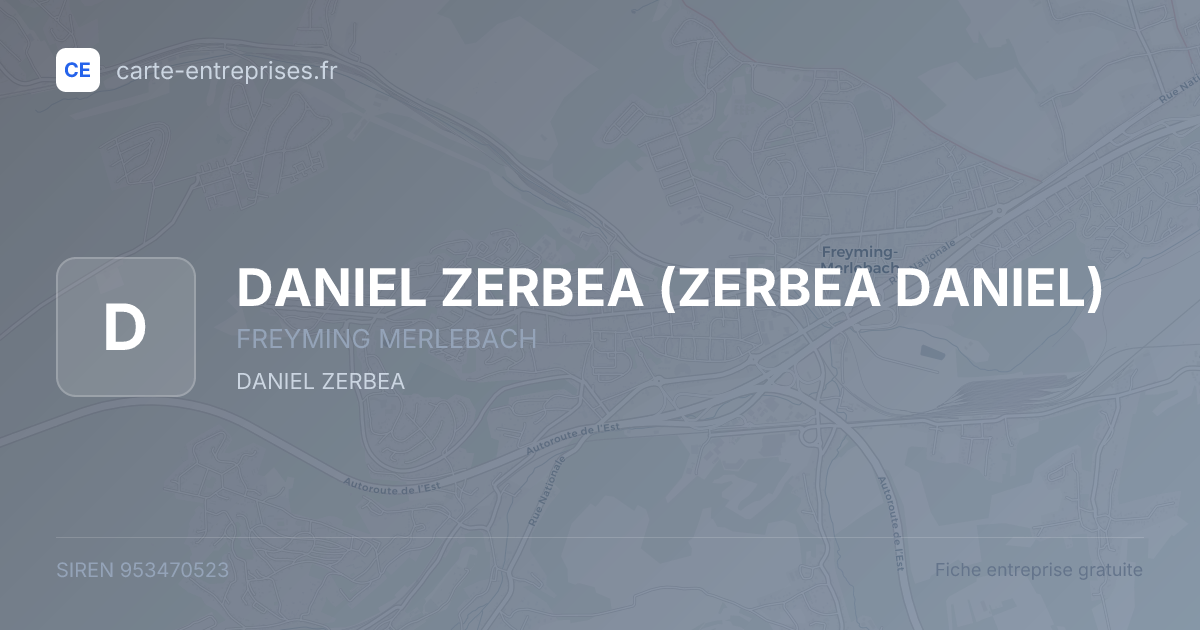 DANIEL ZERBEA (ZERBEA DANIEL) — 953470523 — fiche entreprise