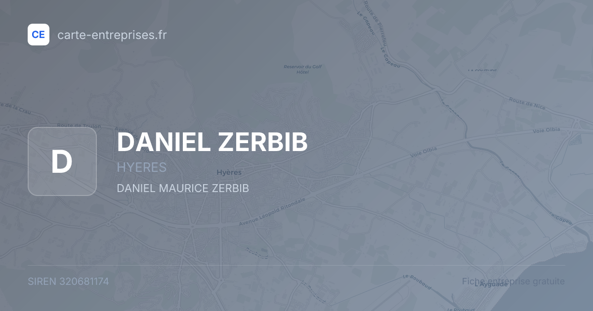 DANIEL ZERBIB — 320681174 — fiche entreprise