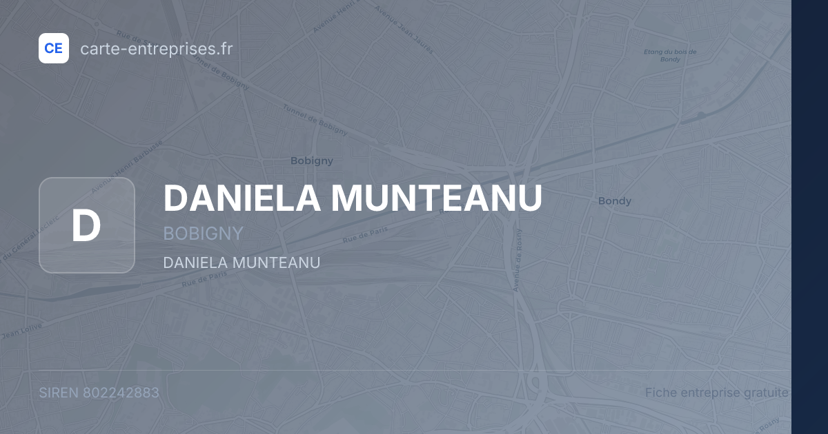 DANIELA MUNTEANU — 802242883 — fiche entreprise
