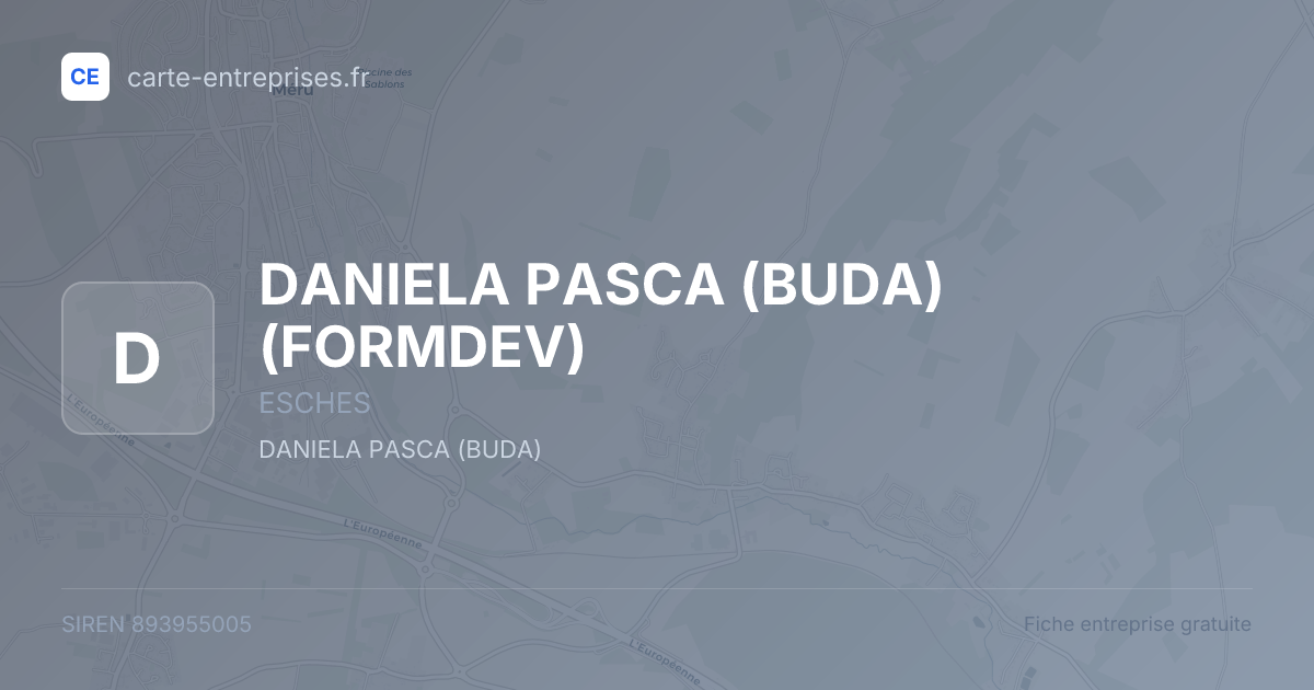 DANIELA PASCA (BUDA) (FORMDEV) — 893955005 — fiche entreprise