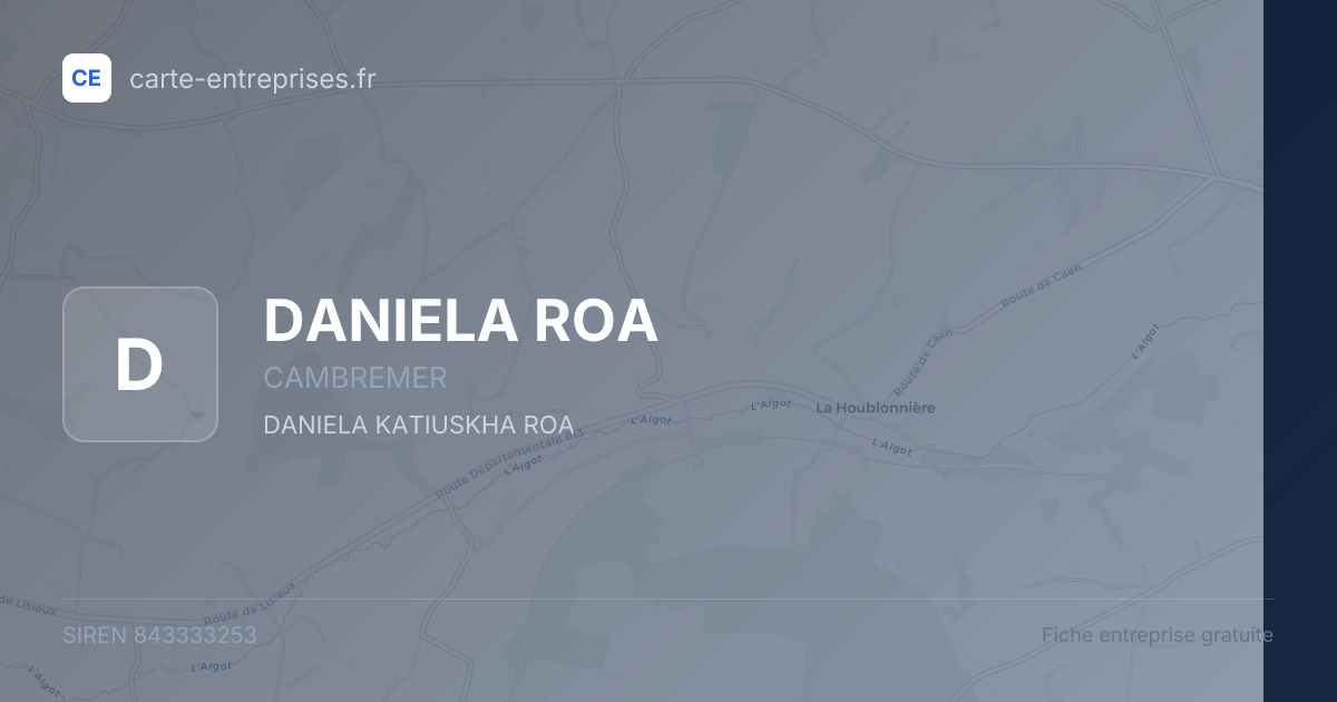 DANIELA ROA — 843333253 — fiche entreprise