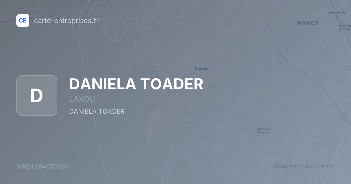 DANIELA TOADER — 894050525 — fiche entreprise
