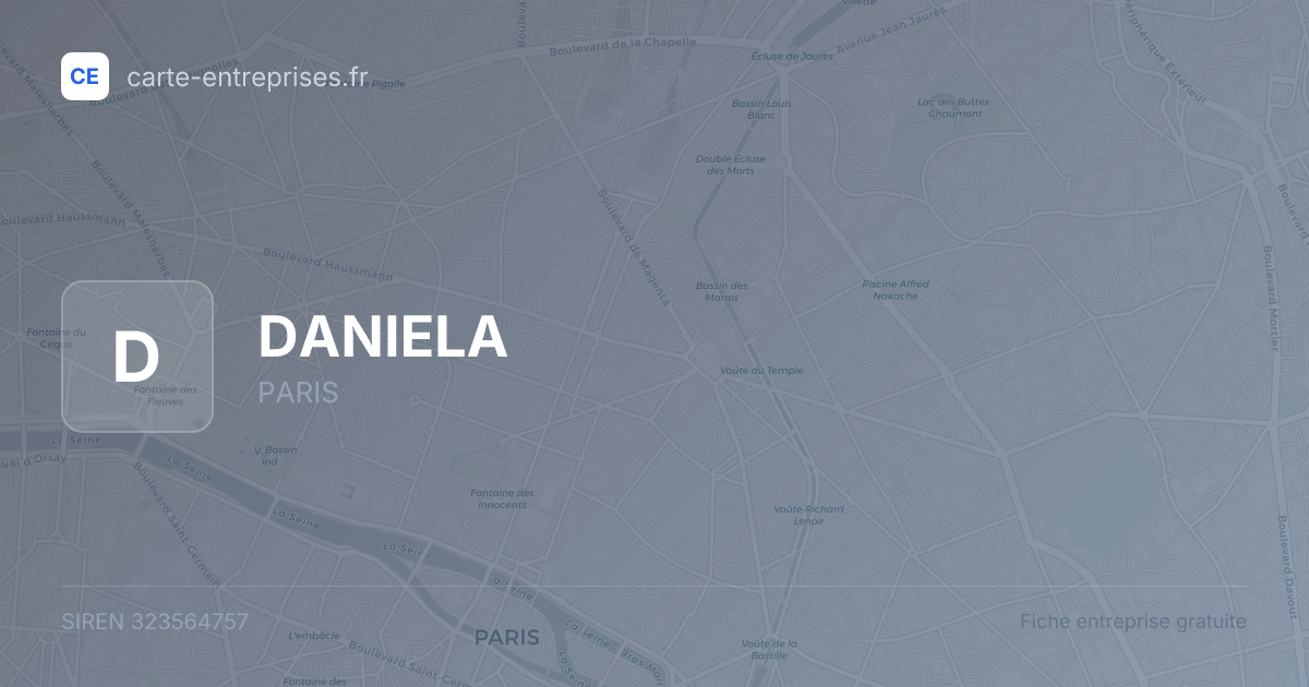 DANIELA — 323564757 — fiche entreprise