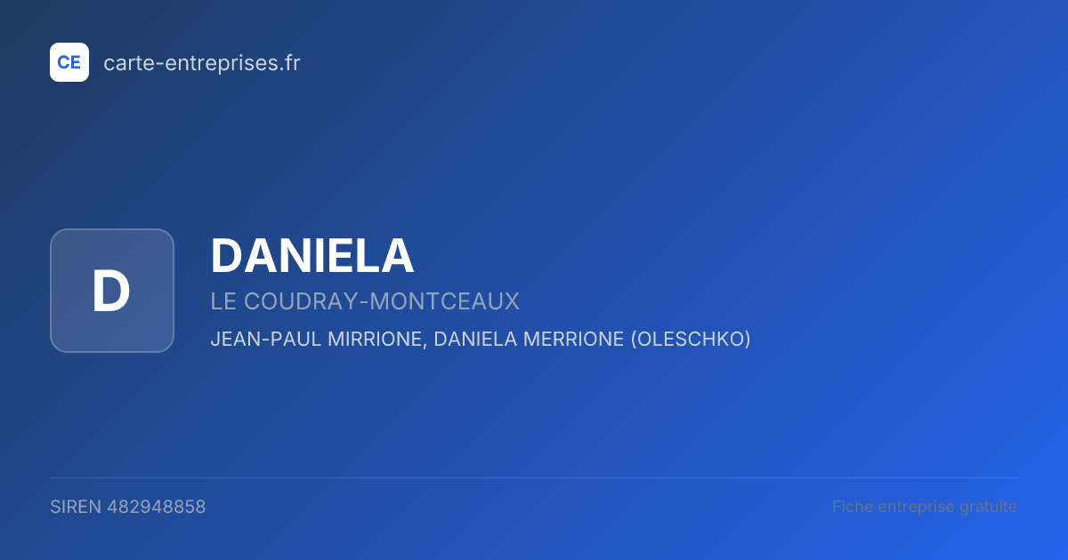 DANIELA — 482948858 — fiche entreprise
