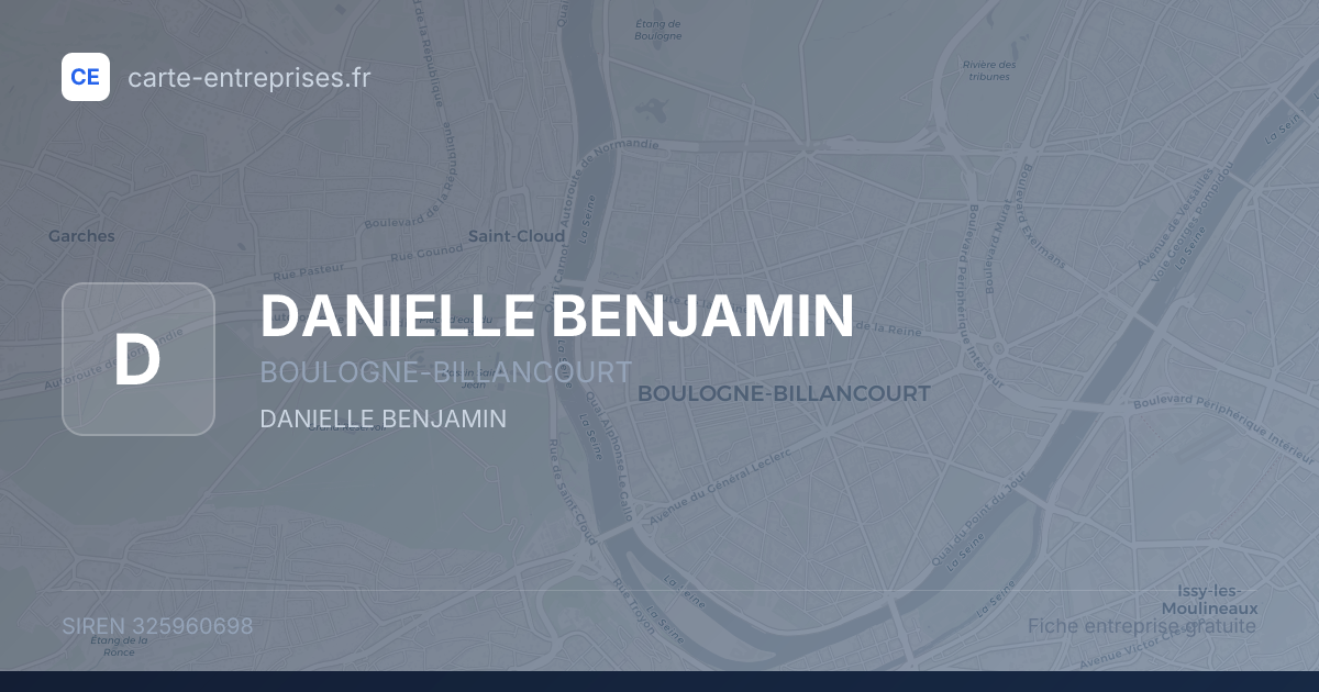 DANIELLE BENJAMIN — 325960698 — fiche entreprise