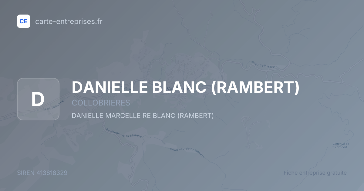 DANIELLE BLANC (RAMBERT) — 413818329 — fiche entreprise