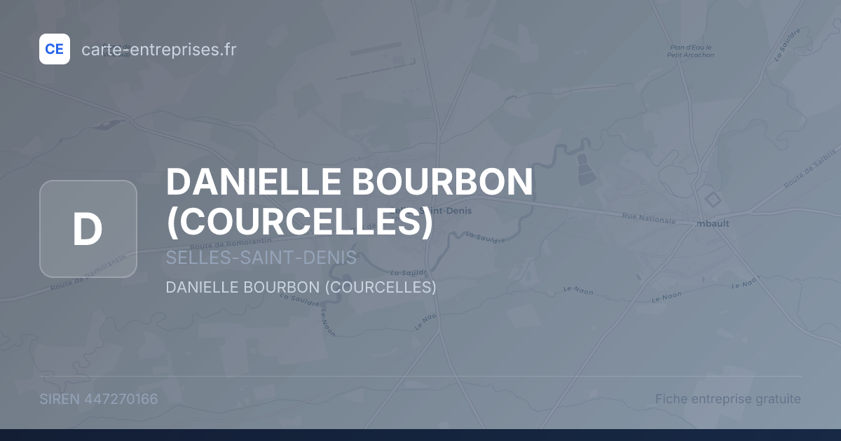 DANIELLE BOURBON (COURCELLES) — 447270166 — fiche entreprise