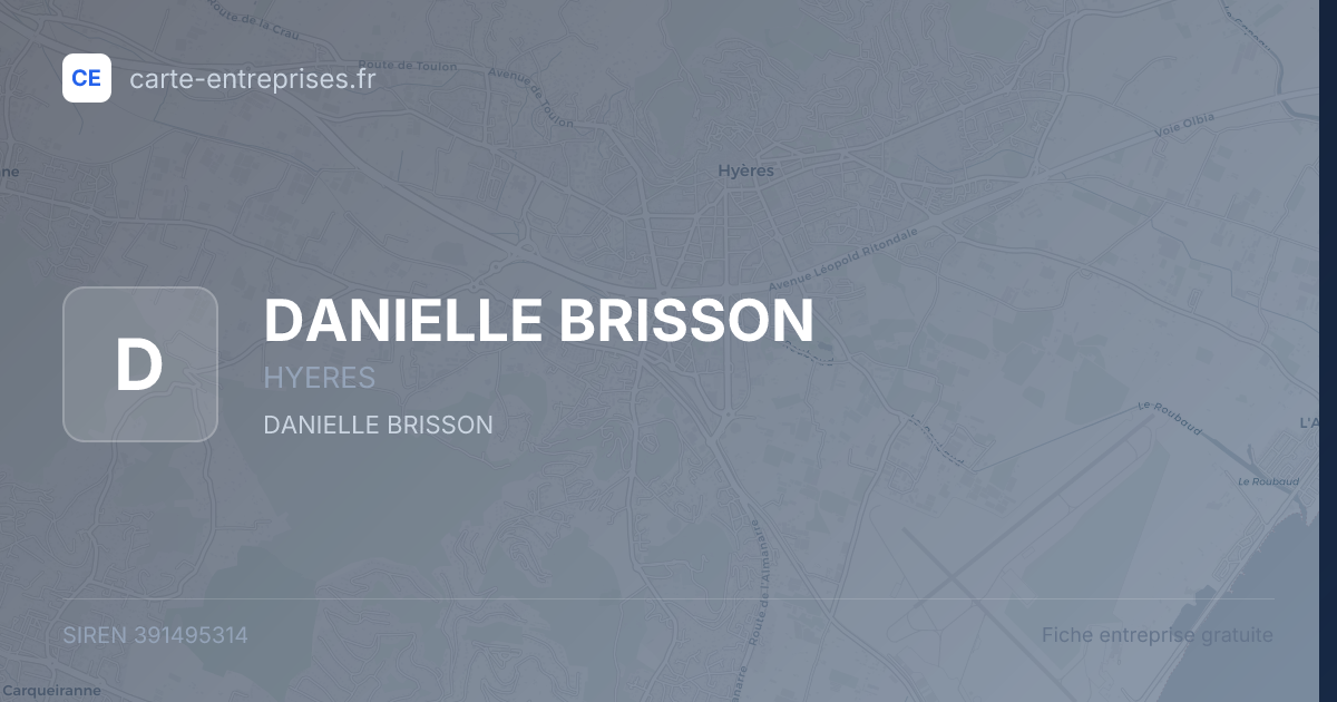 DANIELLE BRISSON — 391495314 — fiche entreprise
