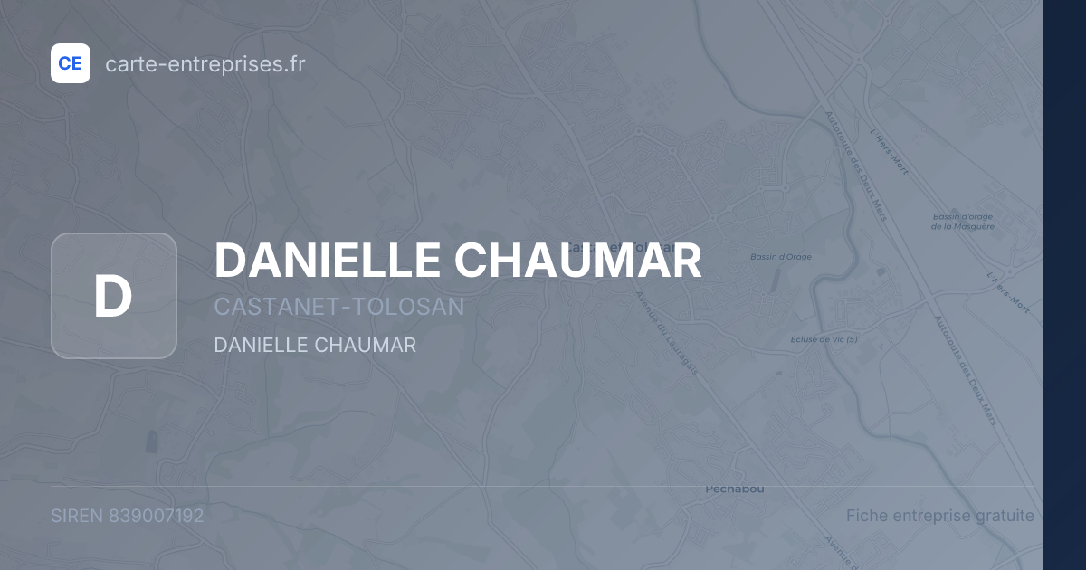 DANIELLE CHAUMAR — 839007192 — fiche entreprise