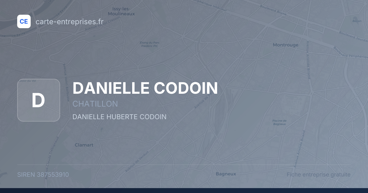 DANIELLE CODOIN — 387553910 — fiche entreprise