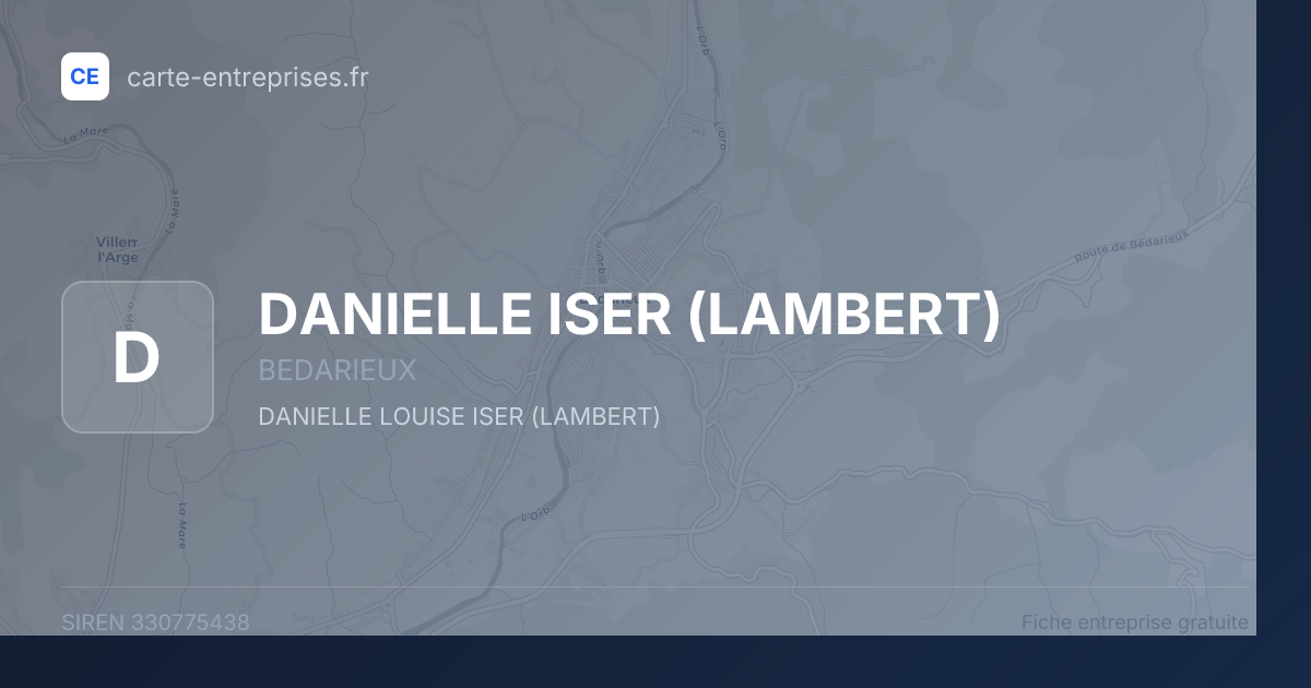 DANIELLE ISER (LAMBERT) — 330775438 — fiche entreprise