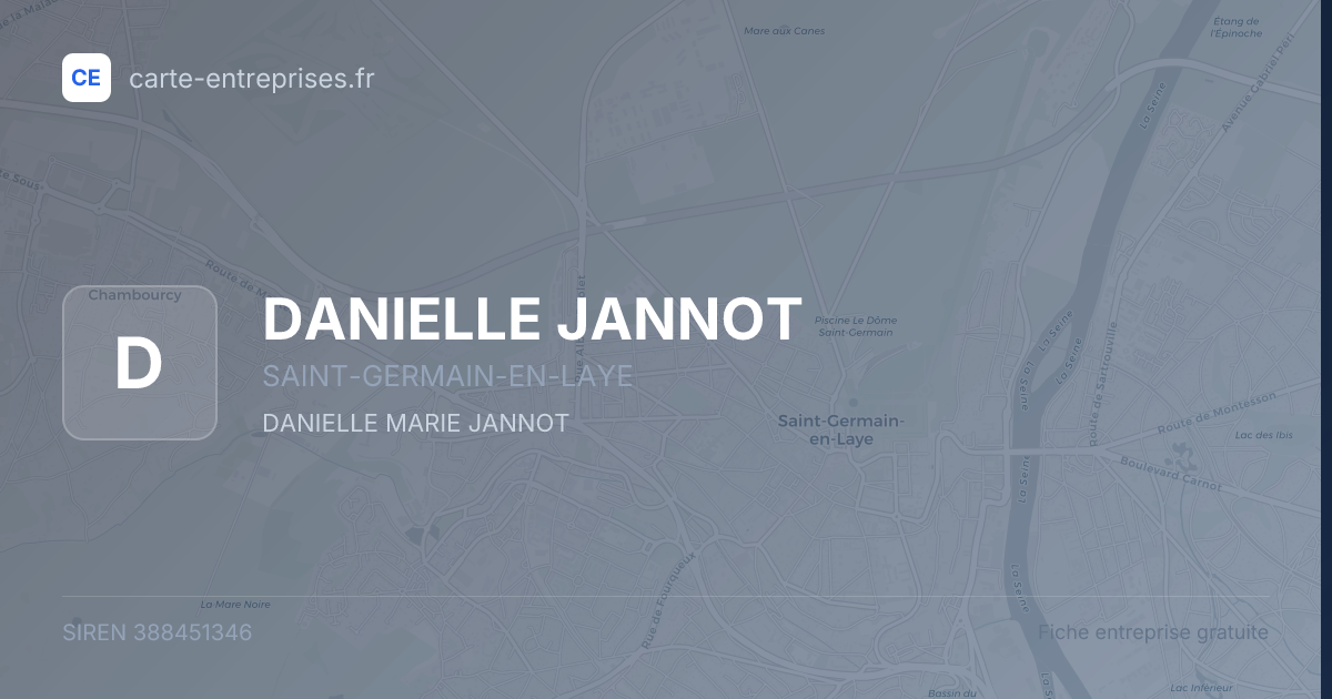 DANIELLE JANNOT — 388451346 — fiche entreprise