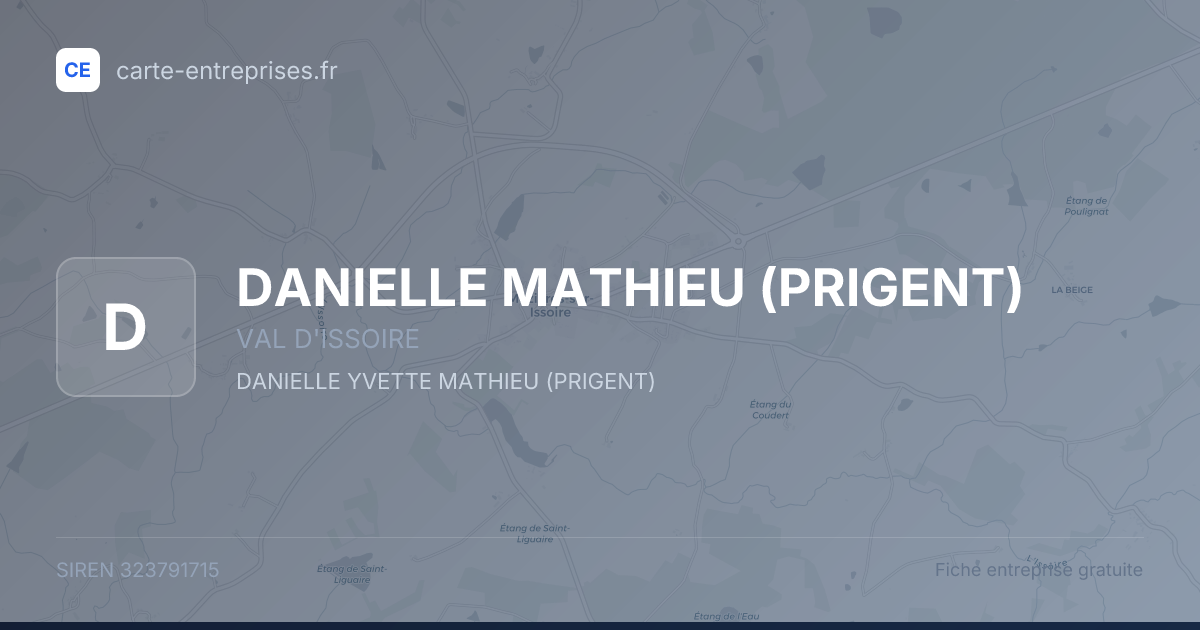 DANIELLE MATHIEU (PRIGENT) — 323791715 — fiche entreprise
