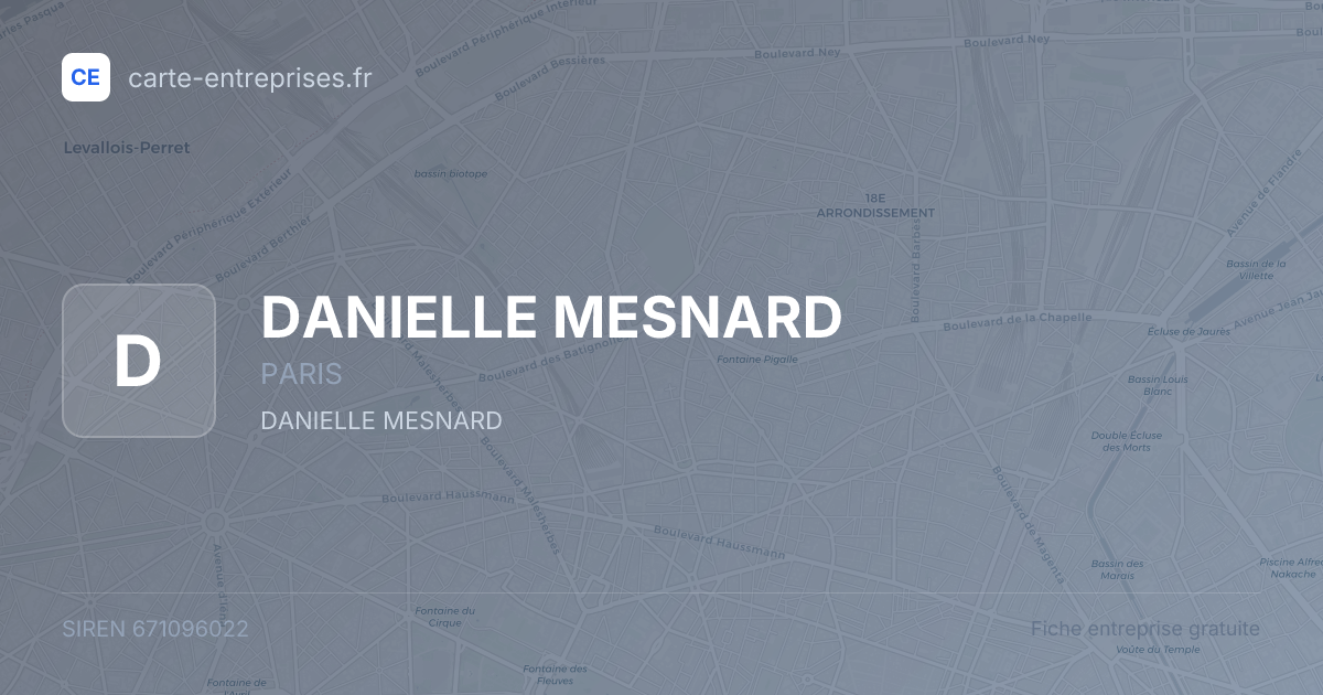 DANIELLE MESNARD — 671096022 — fiche entreprise