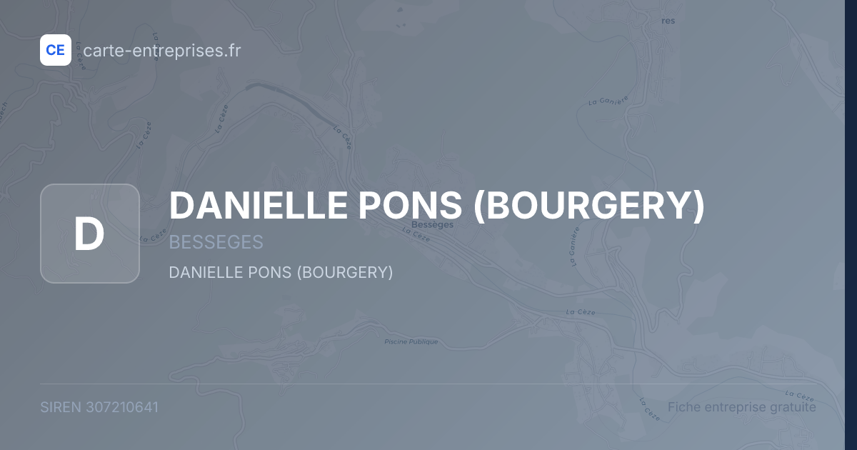 DANIELLE PONS (BOURGERY) — 307210641 — fiche entreprise