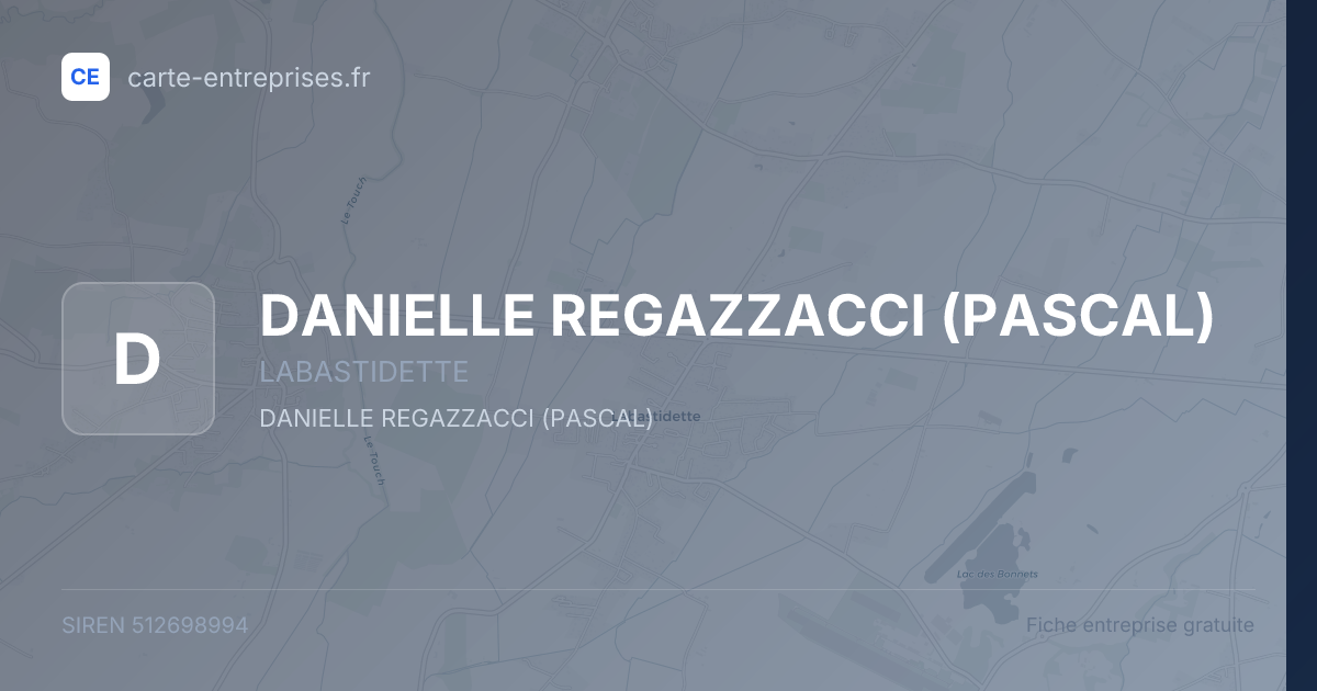 DANIELLE REGAZZACCI (PASCAL) — 512698994 — fiche entreprise