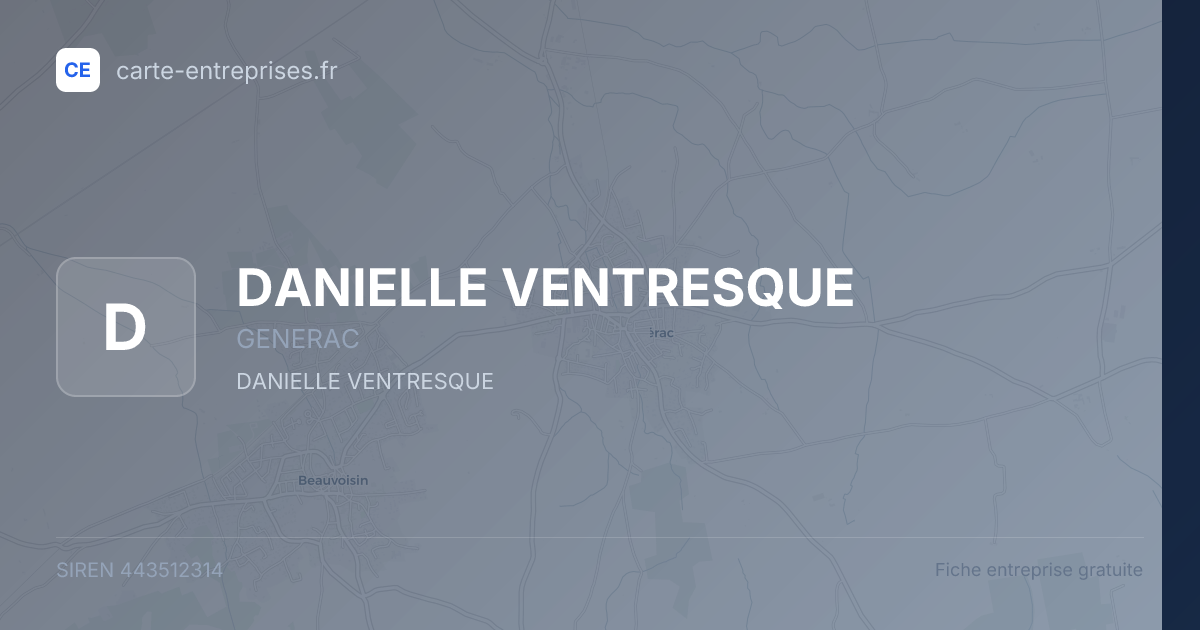 DANIELLE VENTRESQUE — 443512314 — fiche entreprise