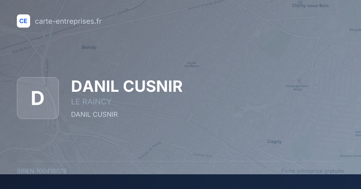 DANIL CUSNIR — 100418078 — fiche entreprise