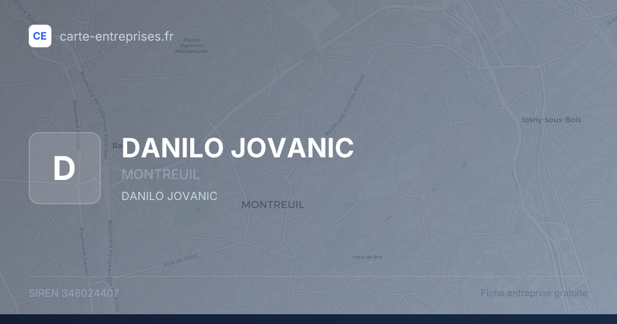DANILO JOVANIC — 348024407 — fiche entreprise