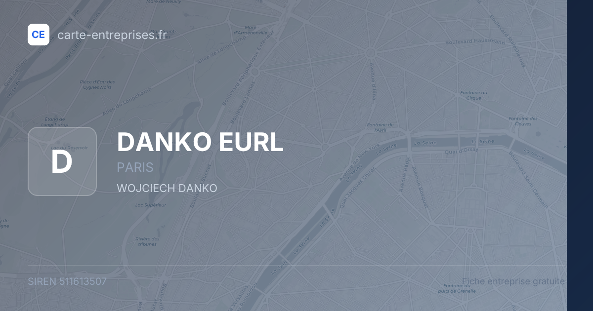 DANKO EURL — 511613507 — fiche entreprise