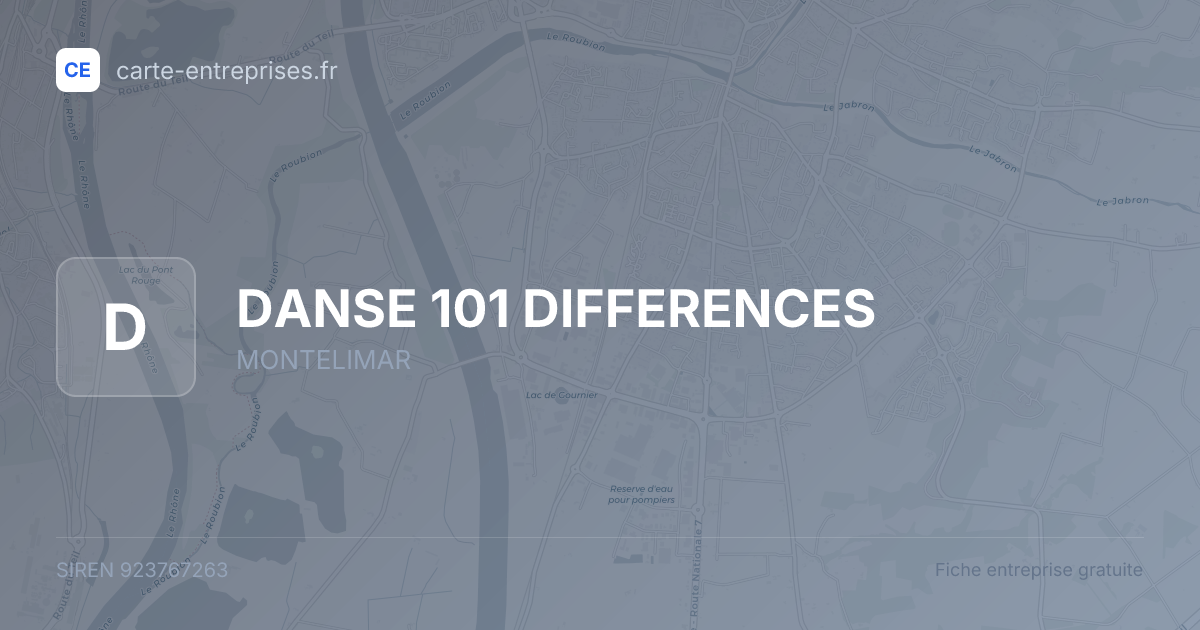 DANSE 101 DIFFERENCES — 923767263 — fiche entreprise