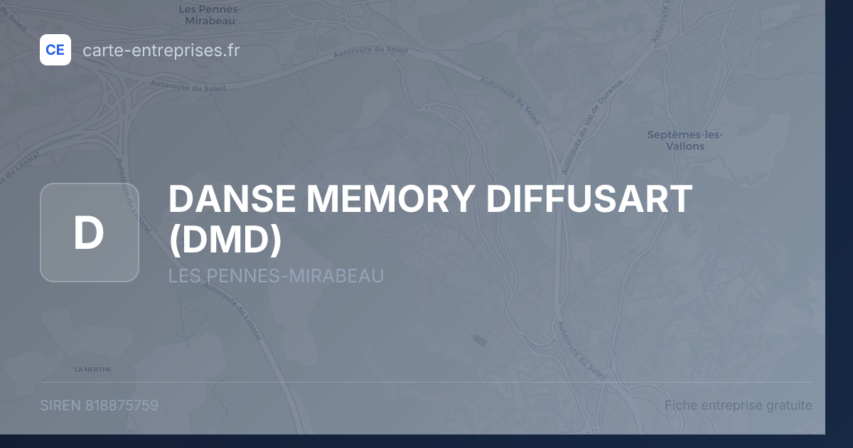 DANSE MEMORY DIFFUSART (DMD) — 818875759 — fiche entreprise