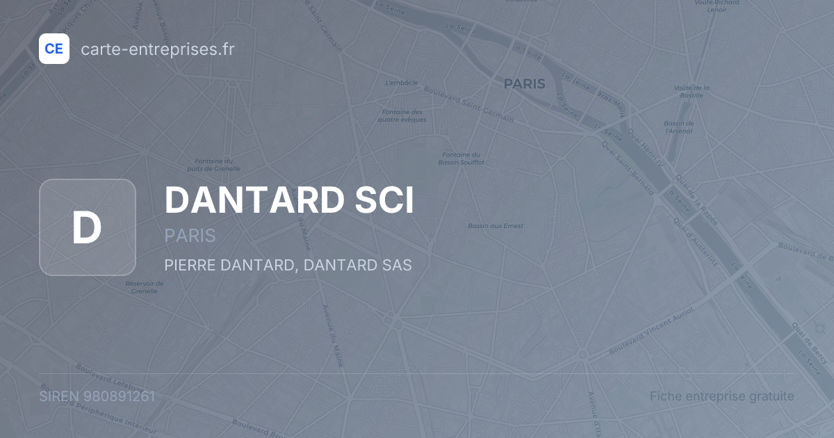 DANTARD SCI — 980891261 — fiche entreprise