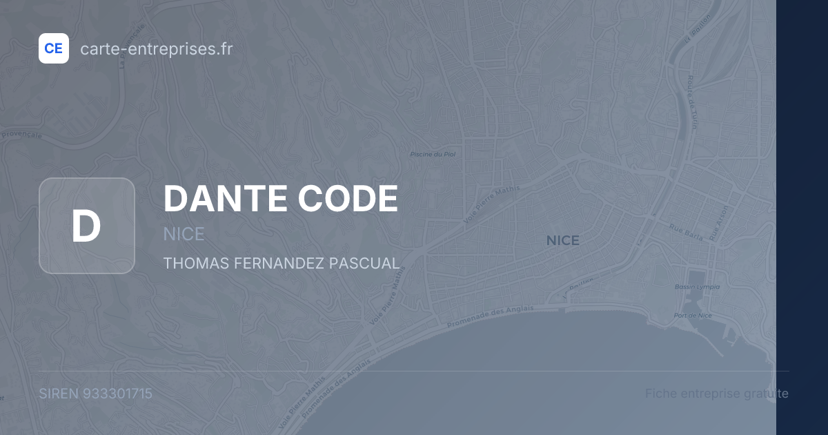 DANTE CODE — 933301715 — fiche entreprise