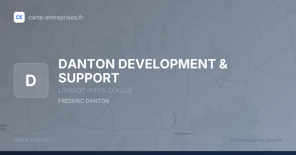 DANTON DEVELOPMENT & SUPPORT — 751973223 — fiche entreprise