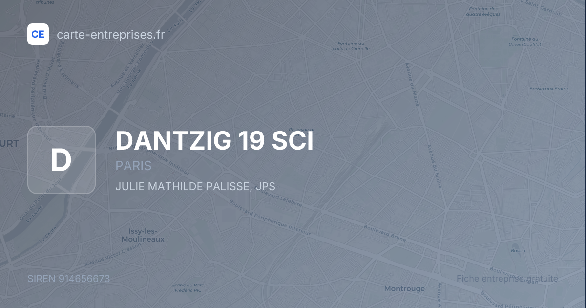 DANTZIG 19 SCI — 914656673 — fiche entreprise