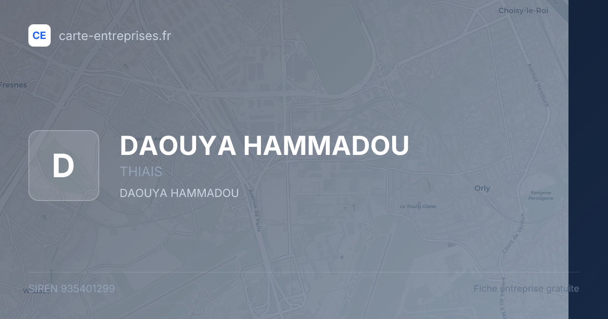 DAOUYA HAMMADOU — 935401299 — fiche entreprise