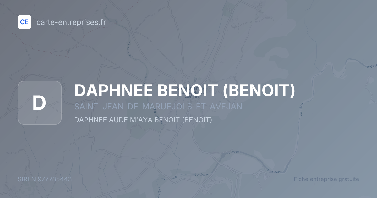 DAPHNEE BENOIT (BENOIT) — 977785443 — fiche entreprise