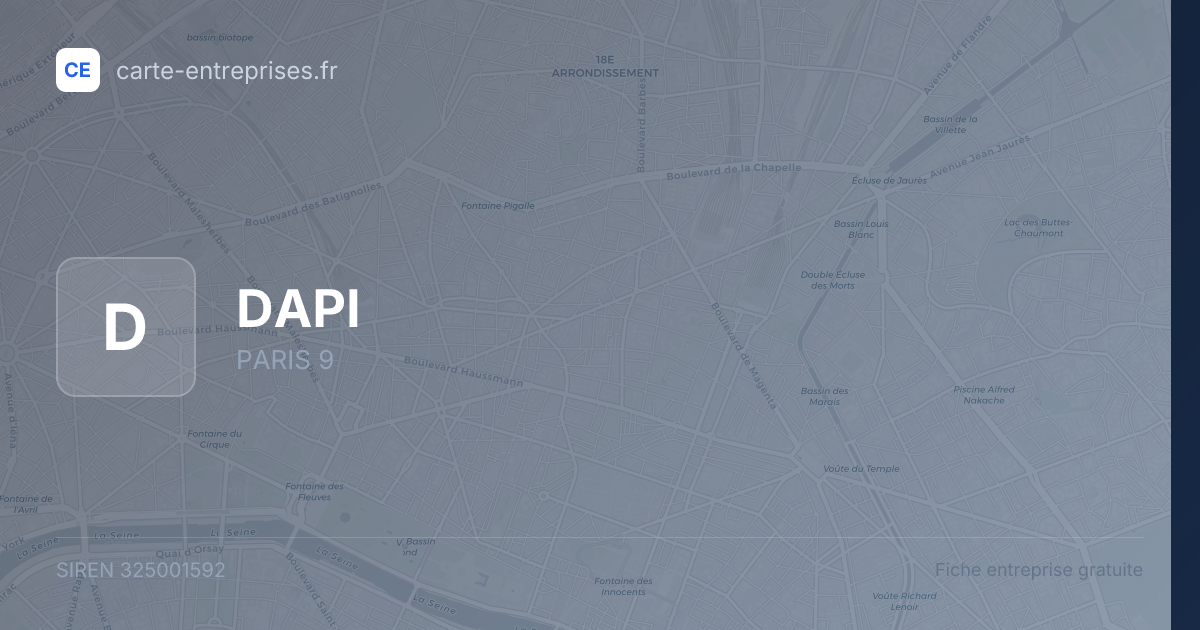 DAPI — 325001592 — fiche entreprise