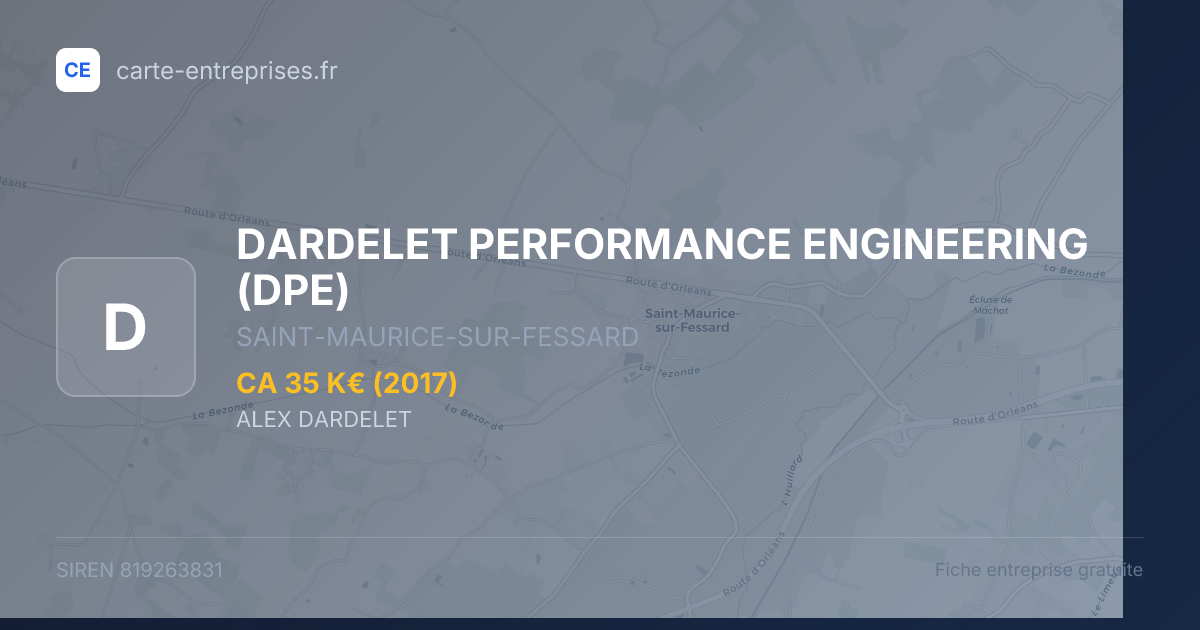 DARDELET PERFORMANCE ENGINEERING (DPE) — 819263831 — fiche entreprise
