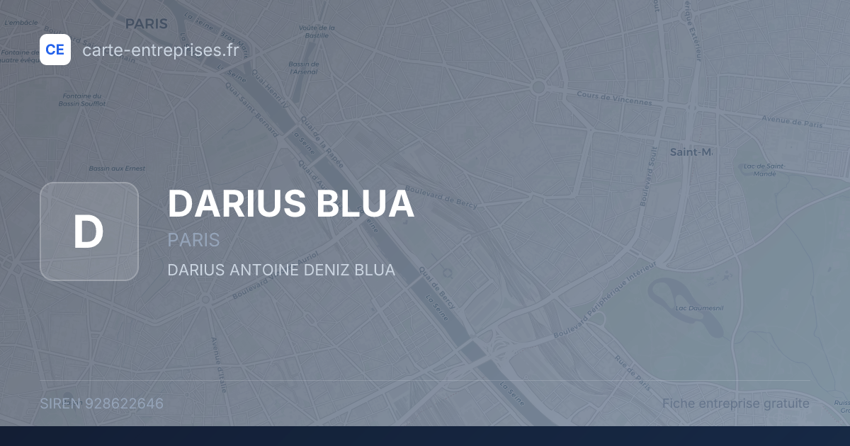 DARIUS BLUA — 928622646 — fiche entreprise