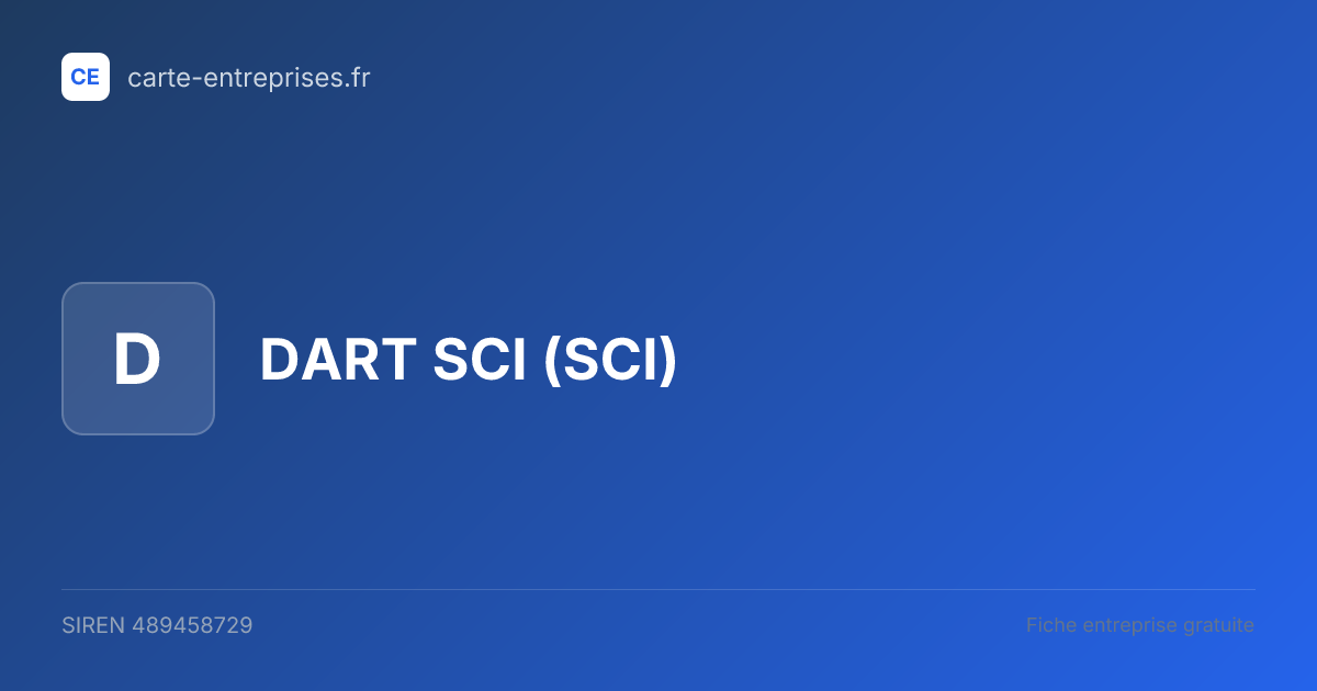 DART SCI (SCI) — 489458729 — fiche entreprise