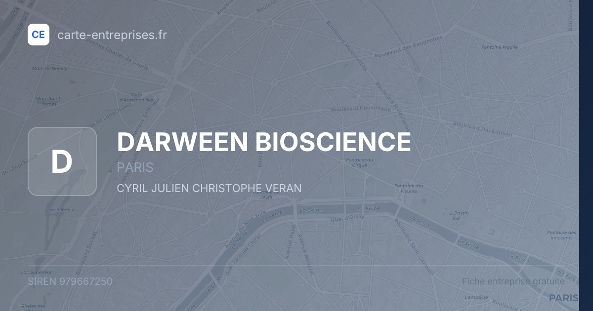DARWEEN BIOSCIENCE — 979667250 — fiche entreprise