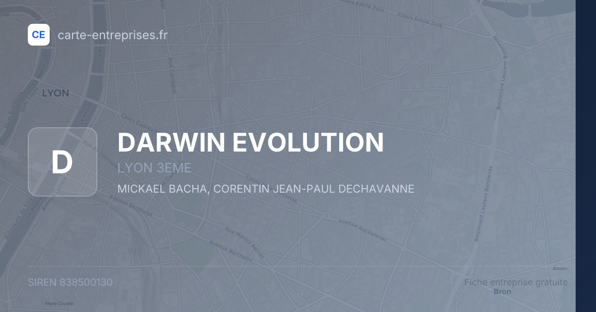 DARWIN EVOLUTION — 838500130 — fiche entreprise