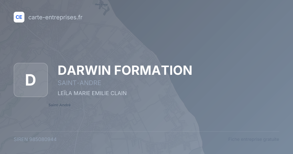 DARWIN FORMATION — 985080944 — fiche entreprise