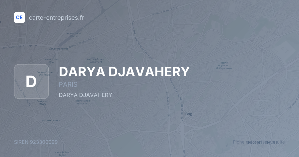 DARYA DJAVAHERY — 923300099 — fiche entreprise