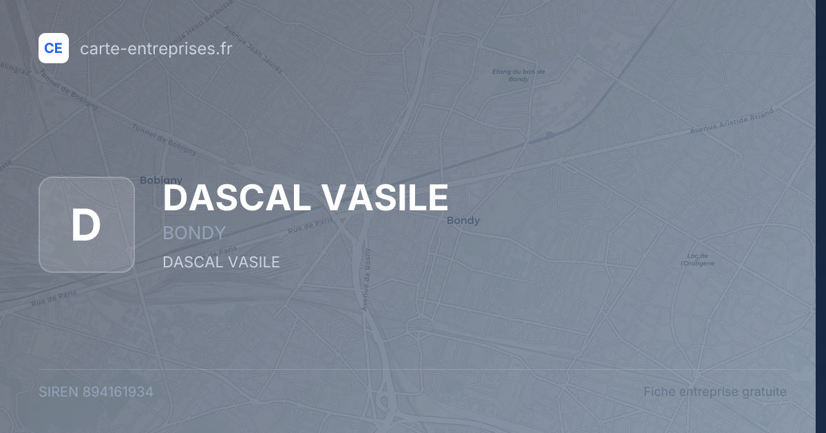 DASCAL VASILE — 894161934 — fiche entreprise