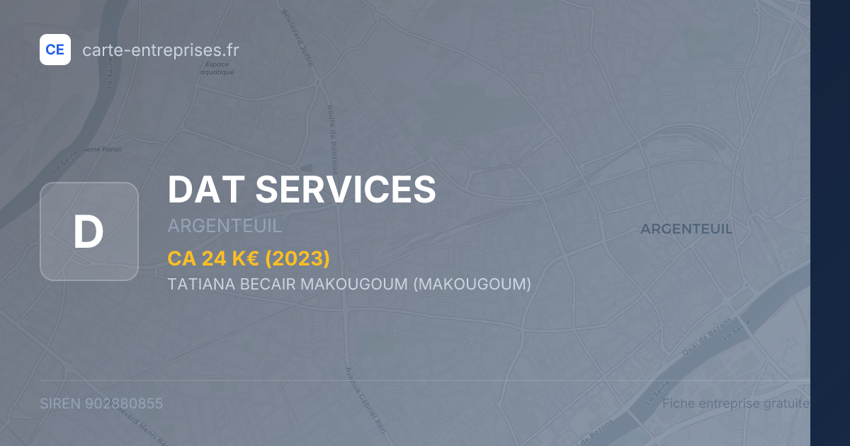 DAT SERVICES — 902880855 — fiche entreprise