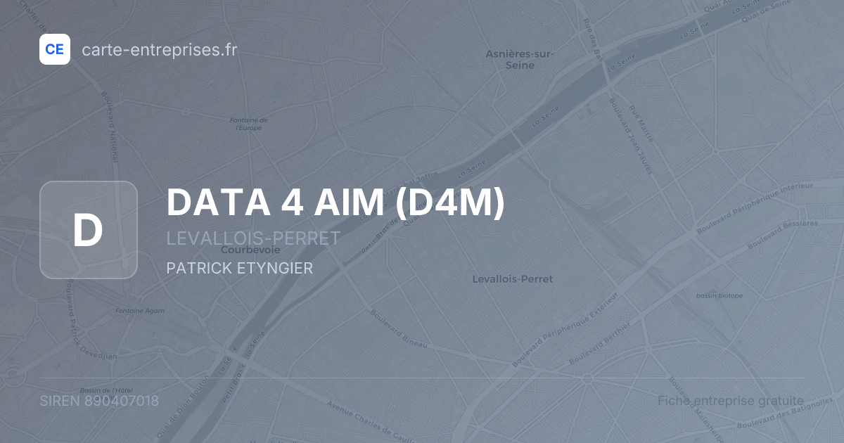 DATA 4 AIM (D4M) — 890407018 — fiche entreprise