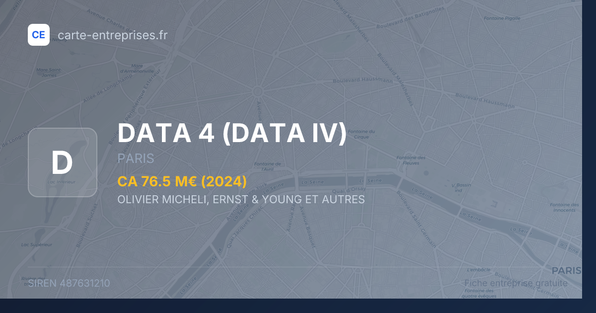 DATA 4 (DATA IV) — 487631210 — fiche entreprise