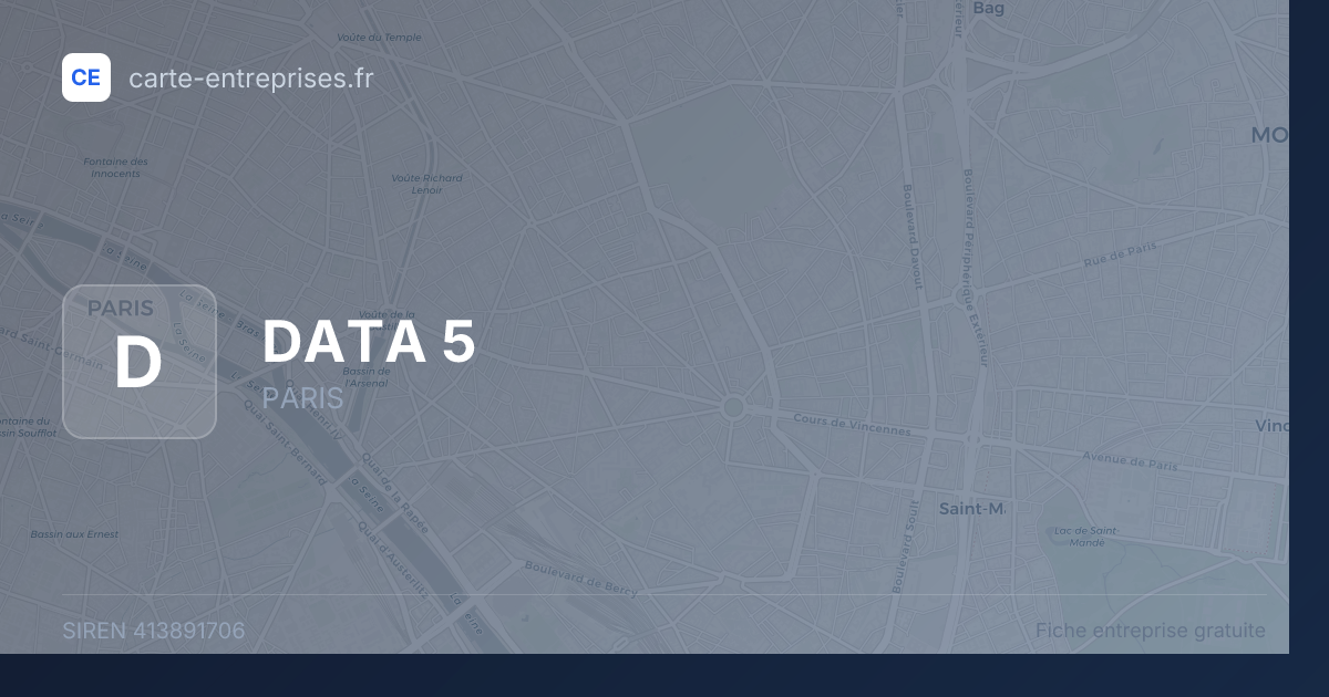 DATA 5 — 413891706 — fiche entreprise