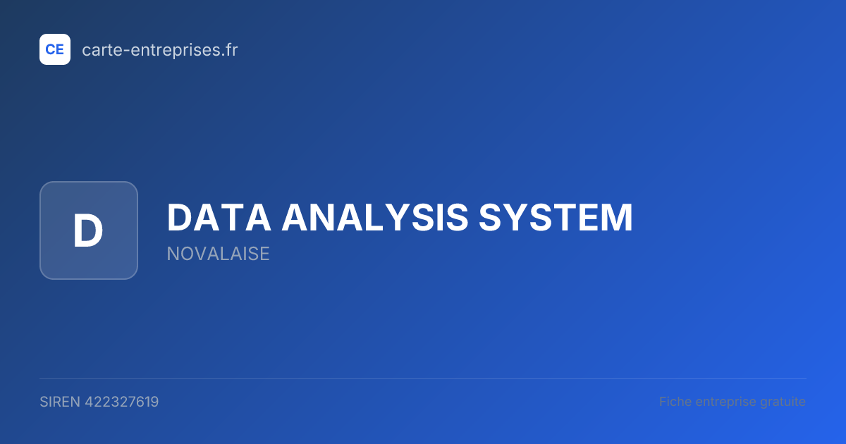 DATA ANALYSIS SYSTEM — 422327619 — fiche entreprise