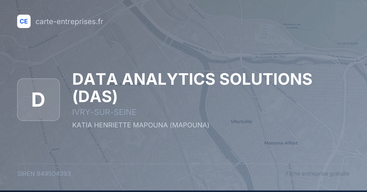 DATA ANALYTICS SOLUTIONS (DAS) — 949504393 — fiche entreprise