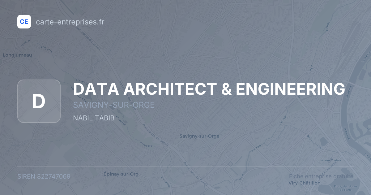 DATA ARCHITECT & ENGINEERING — 822747069 — fiche entreprise